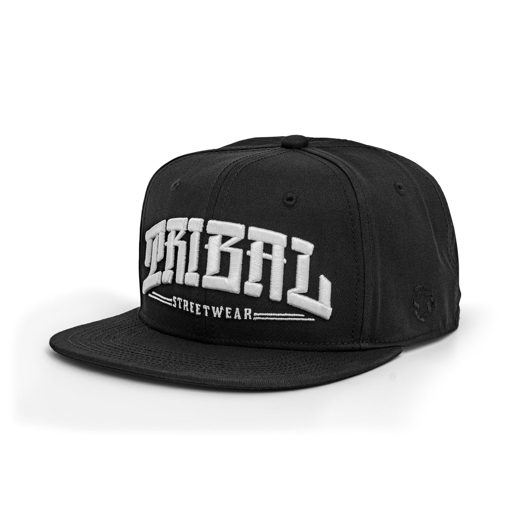 Arched Logo Snapback Cap / black - white