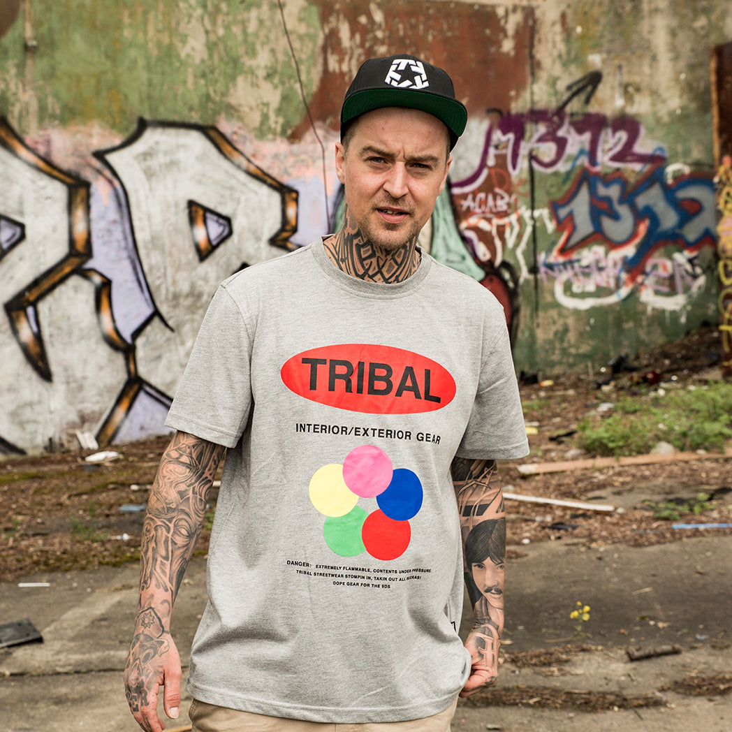 T-shirt Tribal Trilon grigio melange