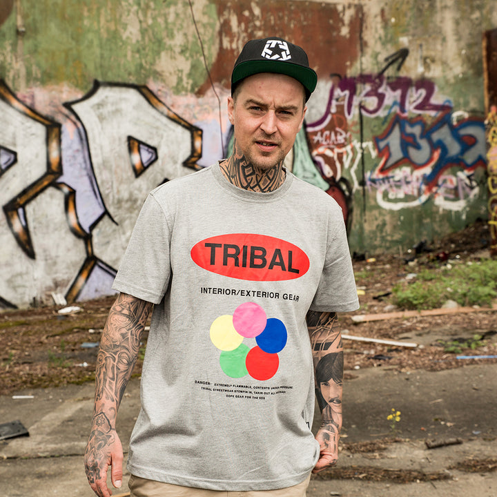 Camiseta Tribal Trilon gris jaspeado