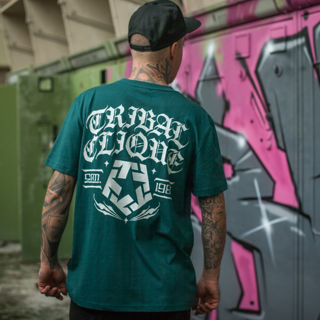 Camiseta BLoved World Wide verde azulado oscuro