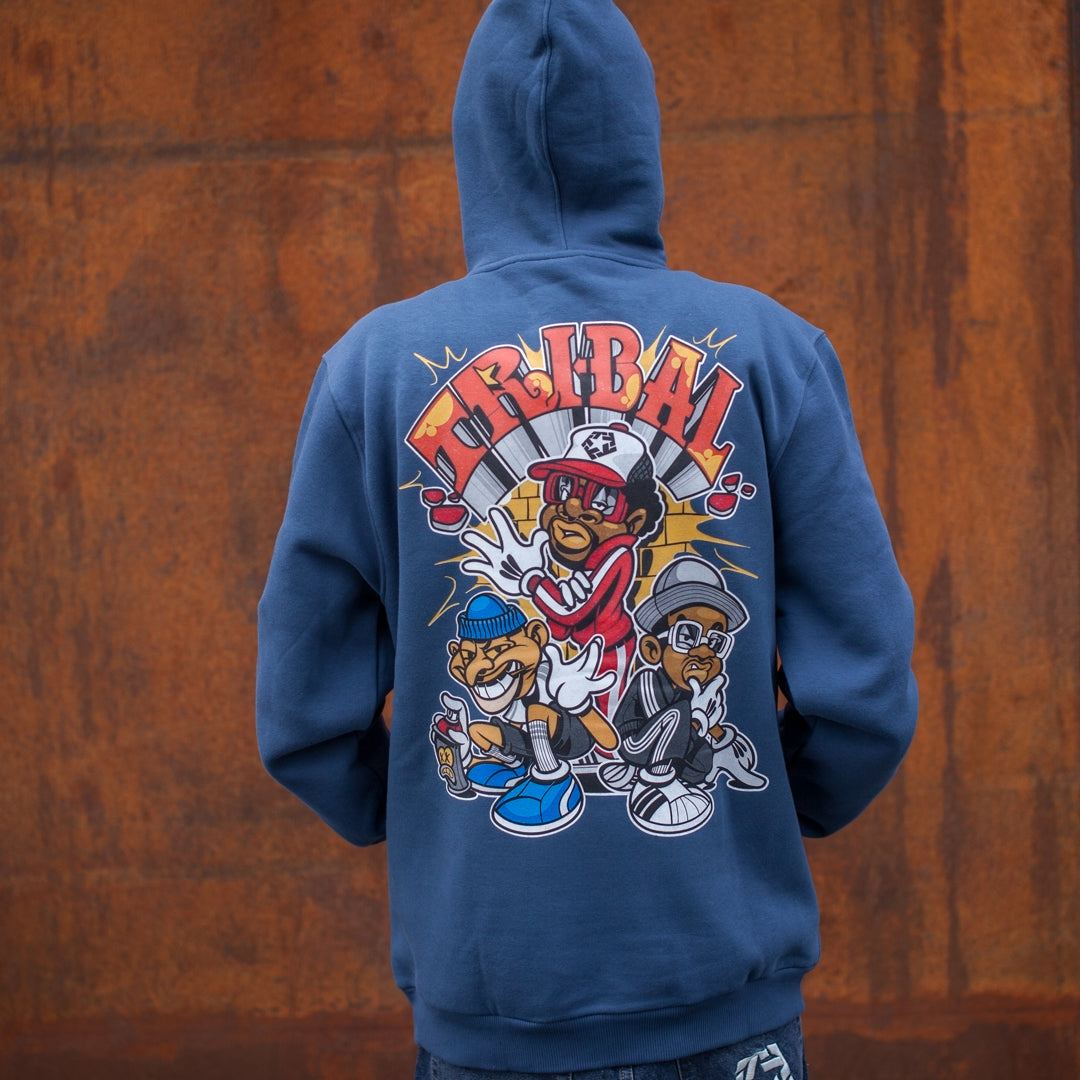 Sudadera con capucha Origi Old School azul medianoche