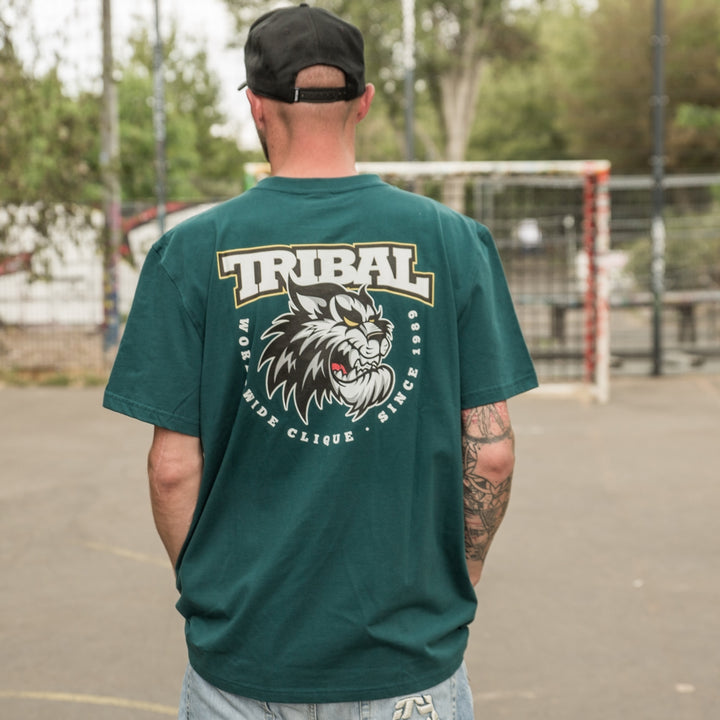 Tribal Fisek Tiger Camiseta verde azulado oscuro