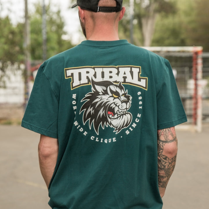 Tribal Fisek Tiger Camiseta verde azulado oscuro