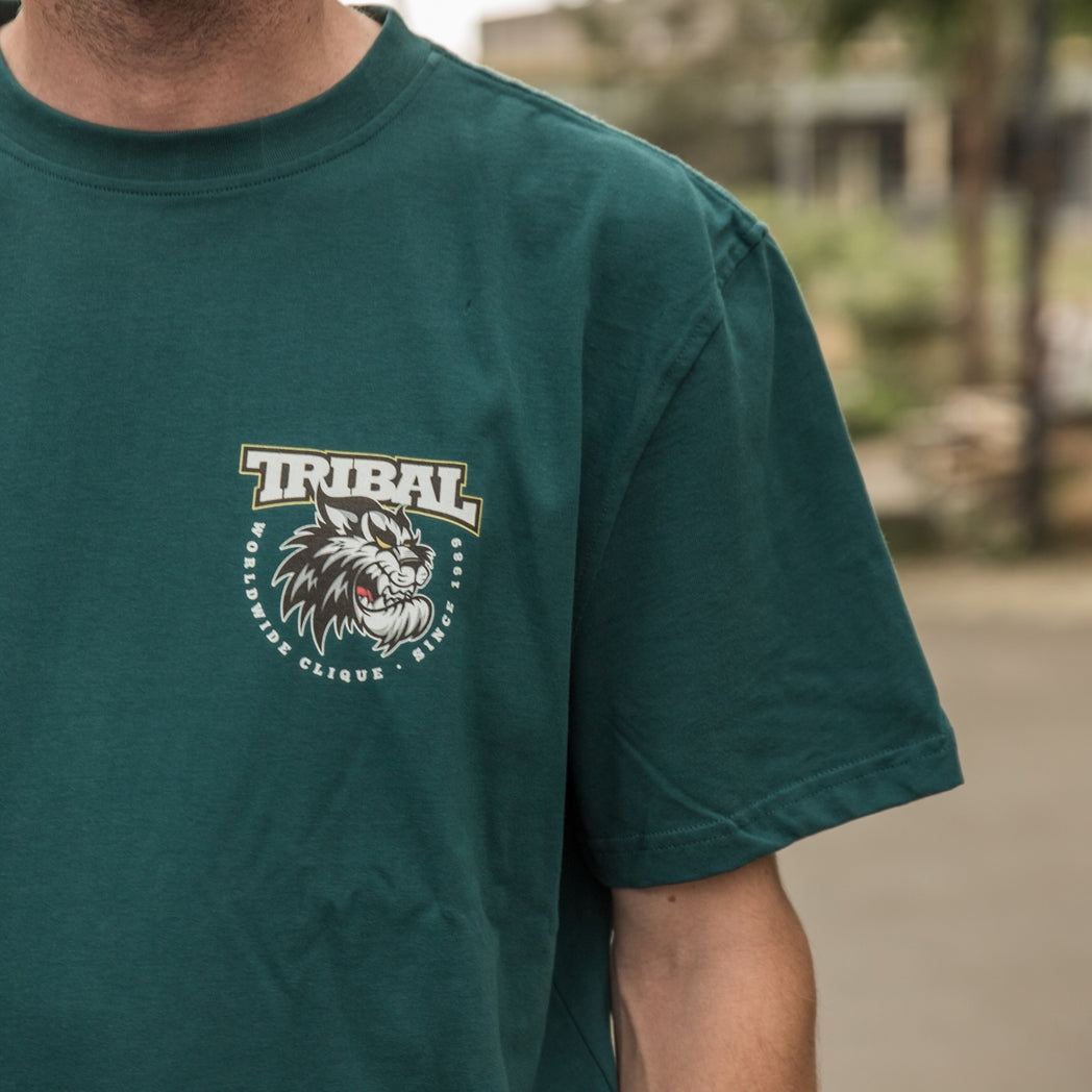 Tribal Fisek Tiger Camiseta verde azulado oscuro