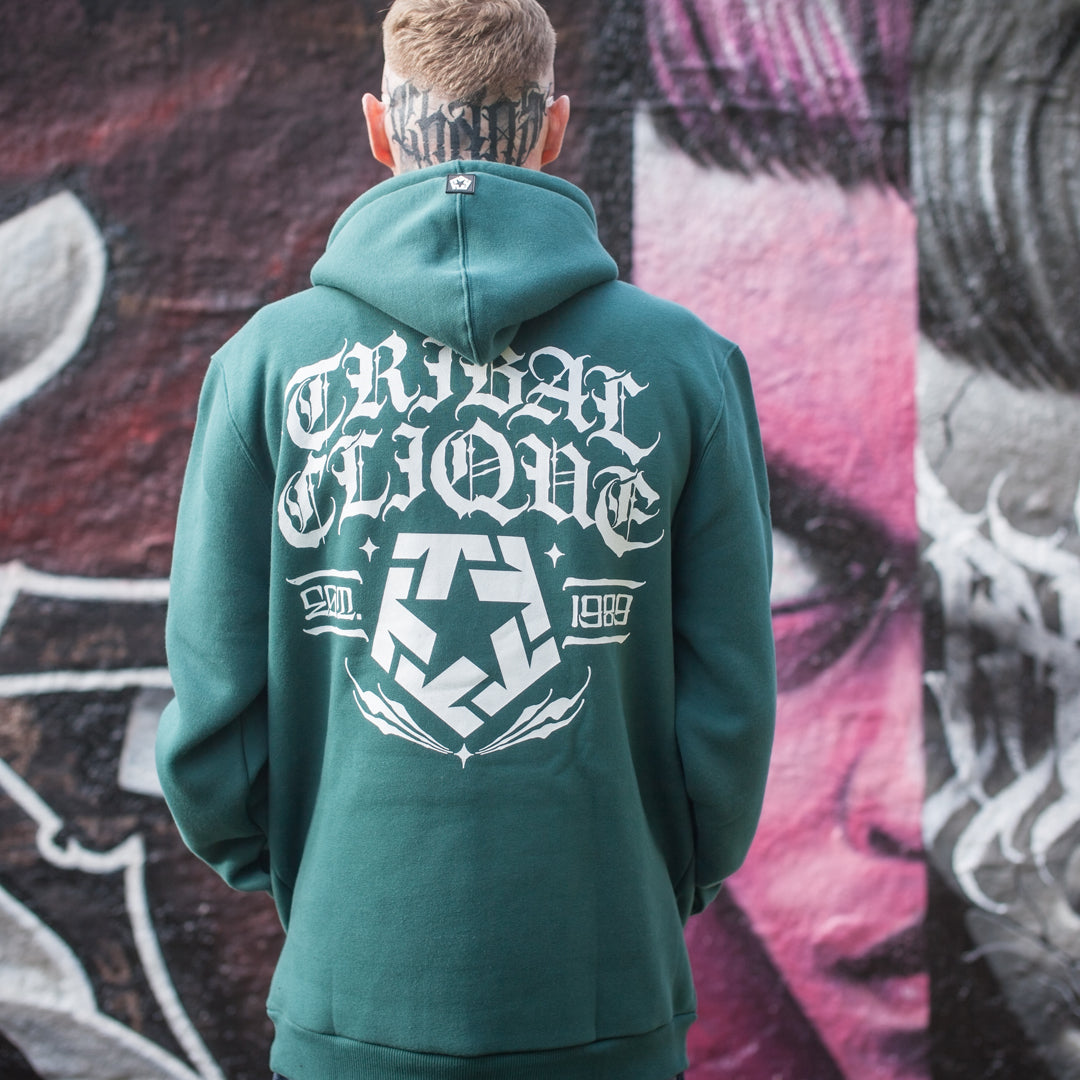 BLoved Worldwide Sudadera con capucha verde azulado oscuro